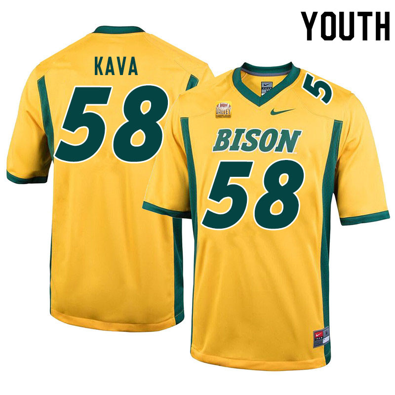 Youth #58 Joe Kava North Dakota State Bison College Football Jerseys Sale-Yellow - Click Image to Close